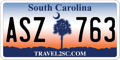 SC license plate ASZ763