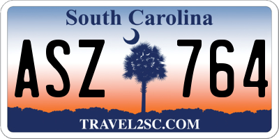SC license plate ASZ764