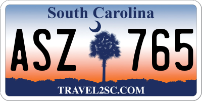 SC license plate ASZ765