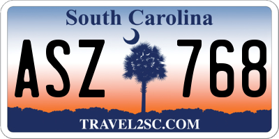 SC license plate ASZ768