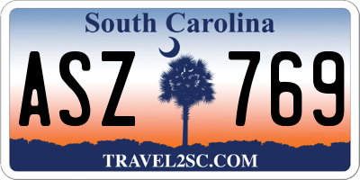 SC license plate ASZ769