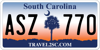 SC license plate ASZ770
