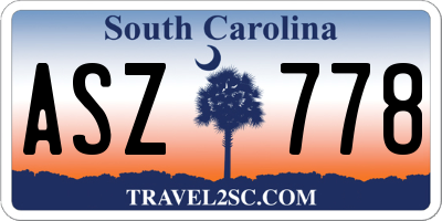 SC license plate ASZ778