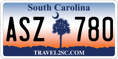 SC license plate ASZ780