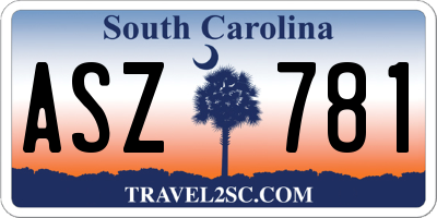 SC license plate ASZ781