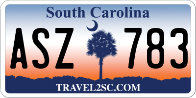 SC license plate ASZ783