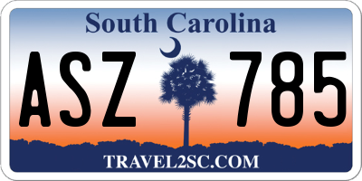 SC license plate ASZ785