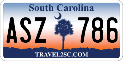 SC license plate ASZ786