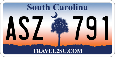 SC license plate ASZ791