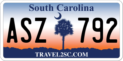 SC license plate ASZ792