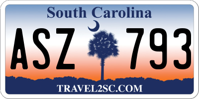 SC license plate ASZ793