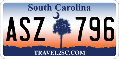 SC license plate ASZ796