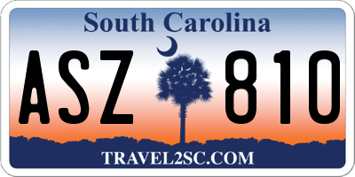 SC license plate ASZ810