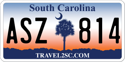SC license plate ASZ814