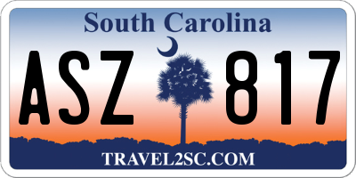 SC license plate ASZ817