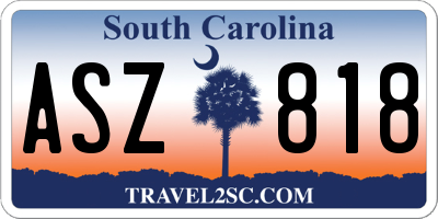 SC license plate ASZ818