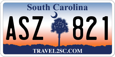 SC license plate ASZ821