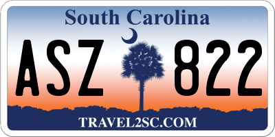 SC license plate ASZ822
