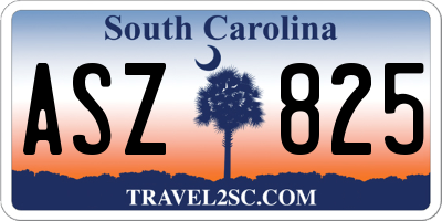 SC license plate ASZ825