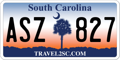 SC license plate ASZ827