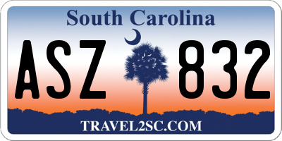 SC license plate ASZ832
