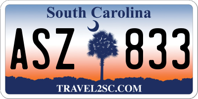 SC license plate ASZ833
