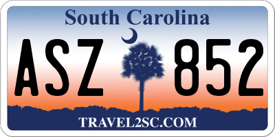SC license plate ASZ852