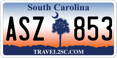SC license plate ASZ853