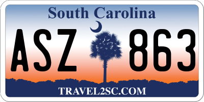 SC license plate ASZ863