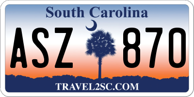 SC license plate ASZ870