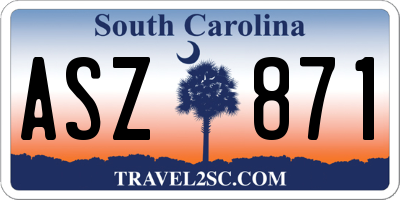 SC license plate ASZ871
