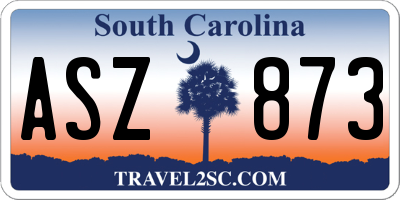 SC license plate ASZ873