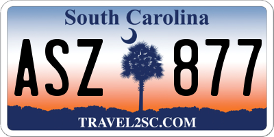 SC license plate ASZ877