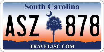 SC license plate ASZ878
