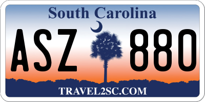 SC license plate ASZ880