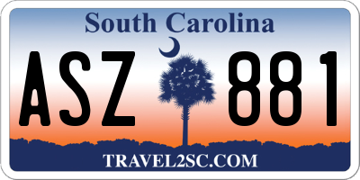 SC license plate ASZ881