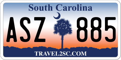 SC license plate ASZ885