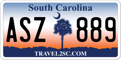 SC license plate ASZ889