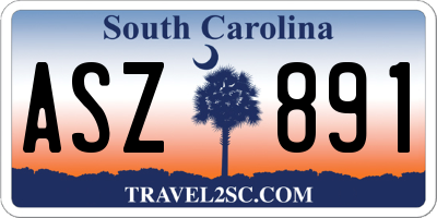 SC license plate ASZ891