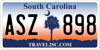 SC license plate ASZ898