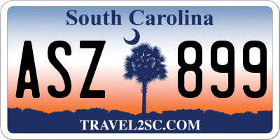 SC license plate ASZ899