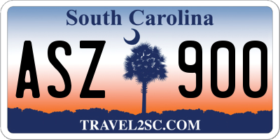SC license plate ASZ900