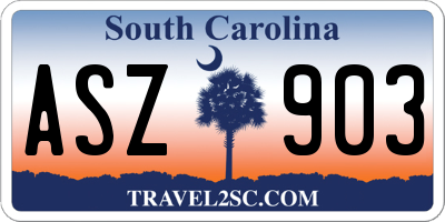 SC license plate ASZ903