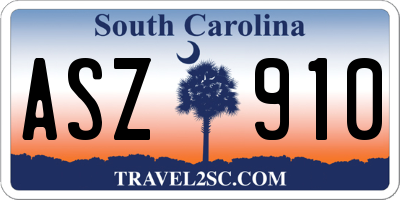 SC license plate ASZ910