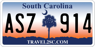 SC license plate ASZ914