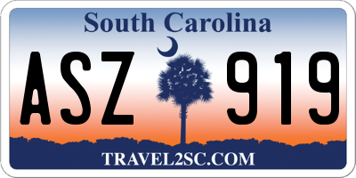 SC license plate ASZ919