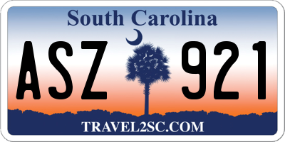 SC license plate ASZ921