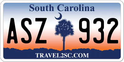 SC license plate ASZ932