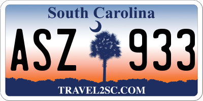 SC license plate ASZ933