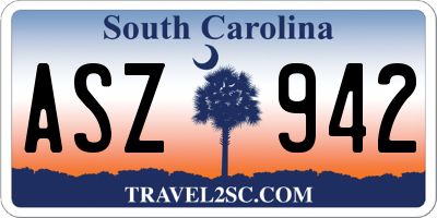 SC license plate ASZ942